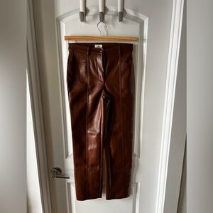 Brown faux leather pants
